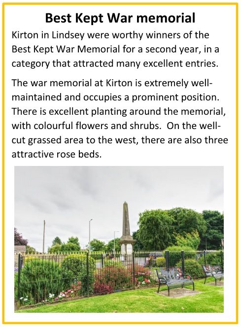 Best Kept War Memorial 2024