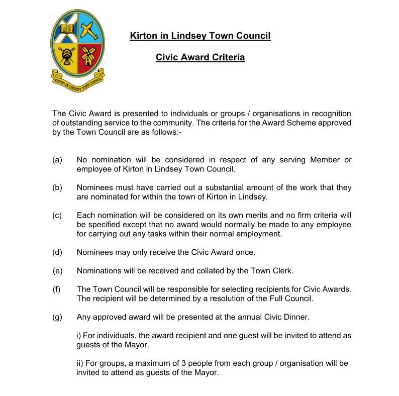 Civic Award Criteria